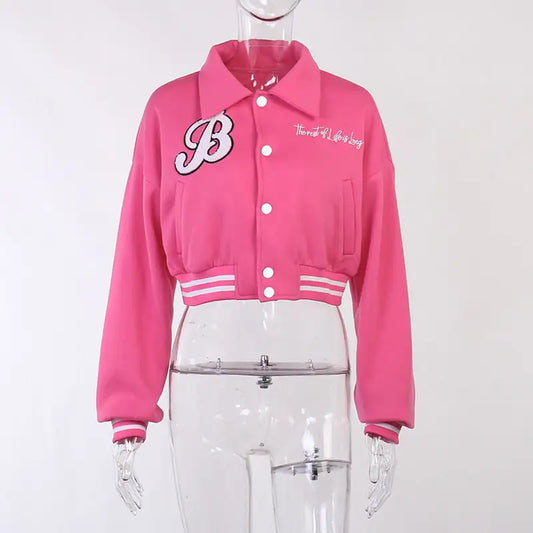 Women's Varsity Baseball Cropped Jacket